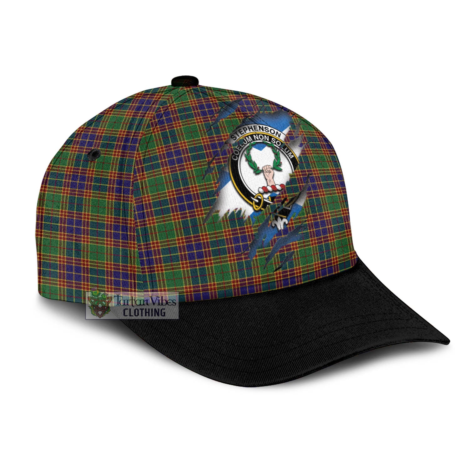 Tartan Vibes Clothing Stephenson Old Tartan Classic Cap with Family Crest In Me Style