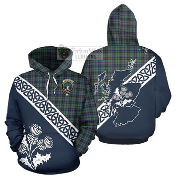 Stephenson (Stevenson) Tartan Hoodie Featuring Thistle and Scotland Map Zip Hoodie - Tartan Vibes Clothing