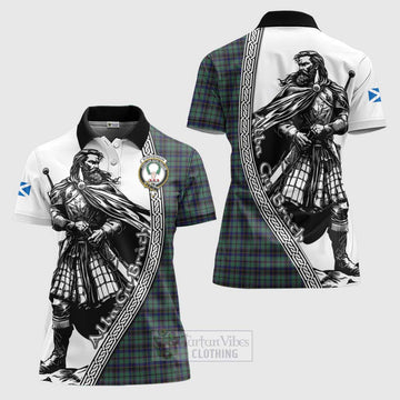 Stephenson (Stevenson) Tartan Clan Crest Women's Polo Shirt with Highlander Warrior Celtic Style Women - Tartan Vibes Clothing