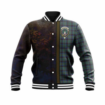 Tartan Vibes Clothing Stephenson (Stevenson) Tartan Family Crest Baseball Jacket Alba Gu Brath Be Brave Lion Ancient Style