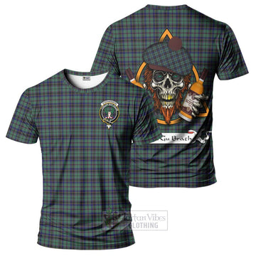 Stephenson (Stevenson) Tartan T-Shirt with Family Crest and Bearded Skull Holding Bottles of Whiskey Kid's Shirt - Tartan Vibes Clothing