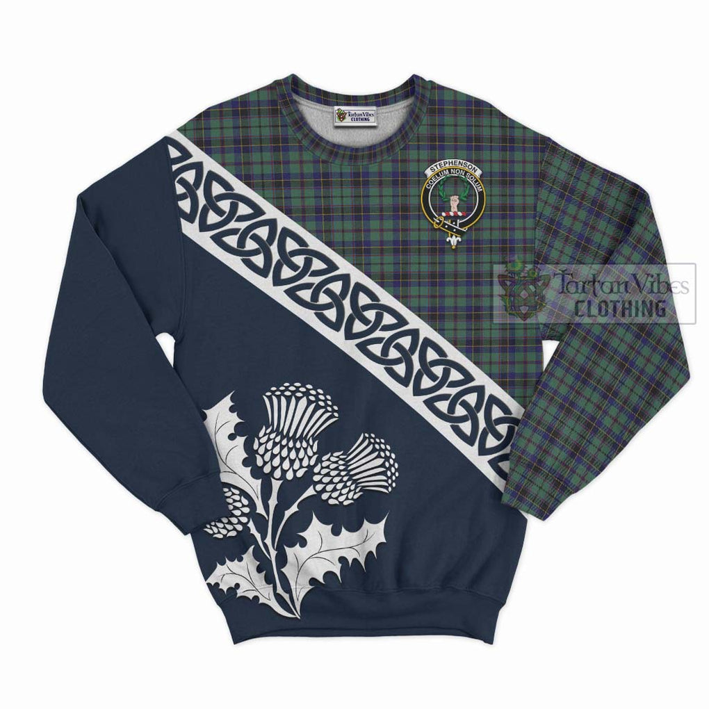 Stephenson (Stevenson) Tartan Sweatshirt Featuring Thistle and Scotland Map Unisex - Tartan Vibes Clothing