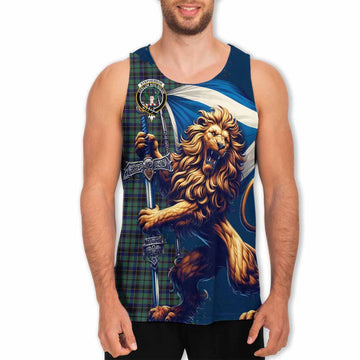 Stephenson (Stevenson) Tartan Family Crest Men's Tank Top with Scottish Majestic Lion Men - Tartan Vibes Clothing