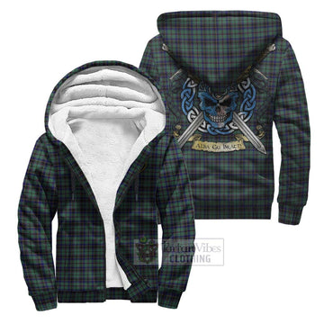 Stephenson (Stevenson) Tartan Sherpa Hoodie with Family Crest Celtic Skull Style Unisex S - Tartan Vibes Clothing