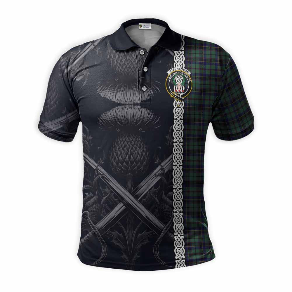 Stephenson (Stevenson) Tartan Polo Shirt with Family Crest Cross Sword Thistle Celtic Vibes Kid - Tartan Vibes Clothing