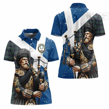 Stephenson (Stevenson) Tartan Women's Polo Shirt with Family Crest Scottish Bagpiper Vibes Women - Tartan Vibes Clothing