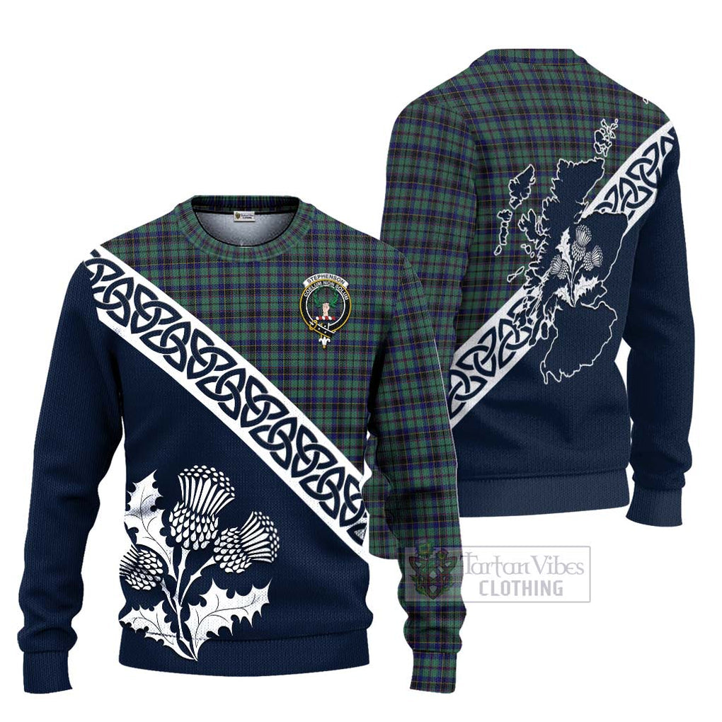 Stephenson (Stevenson) Tartan Ugly Sweater Featuring Thistle and Scotland Map Unisex - Tartan Vibes Clothing