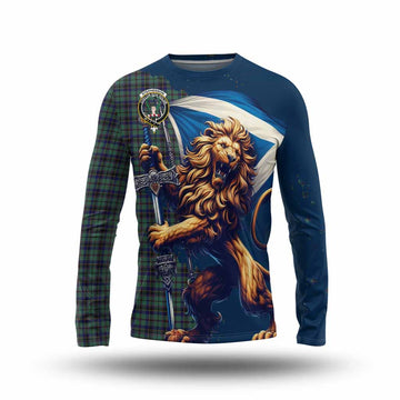Stephenson (Stevenson) Tartan Family Crest Long Sleeve T-Shirt with Scottish Majestic Lion Unisex - Tartan Vibes Clothing