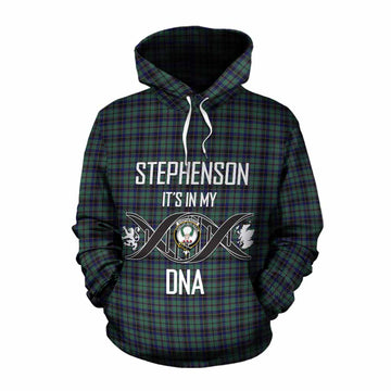 Stephenson (Stevenson) Tartan Cotton Hoodie with Family Crest DNA In Me Style Pullover Hoodie XS - Tartan Vibes Clothing