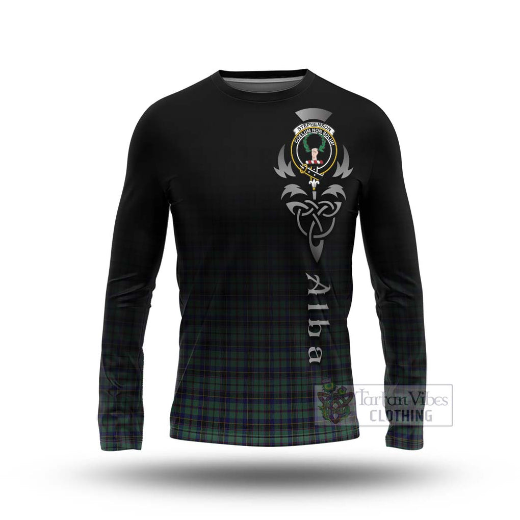 Stephenson (Stevenson) Tartan Long Sleeve T-Shirt Featuring Alba Gu Brath Family Crest Celtic Inspired Unisex - Tartan Vibes Clothing