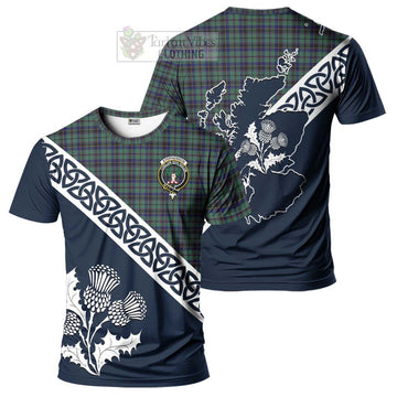 Stephenson (Stevenson) Tartan T-Shirt Featuring Thistle and Scotland Map Kid's Shirt - Tartanvibesclothing Store