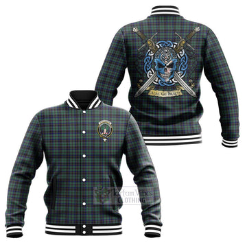 Stephenson (Stevenson) Tartan Baseball Jacket with Family Crest Celtic Skull Style Unisex - Tartan Vibes Clothing