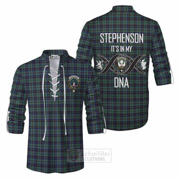 Stephenson (Stevenson) Tartan Ghillie Kilt Shirt with Family Crest DNA In Me Style Men - Tartan Vibes Clothing