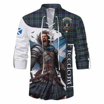 Stephenson (Stevenson) Crest Tartan Ghillie Kilt Shirt Inspired by the Freedom of Scottish Warrior Men - Tartan Vibes Clothing