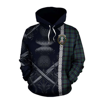 Stephenson (Stevenson) Tartan Cotton Hoodie with Family Crest Cross Sword Thistle Celtic Vibes Pullover Hoodie XS - Tartan Vibes Clothing