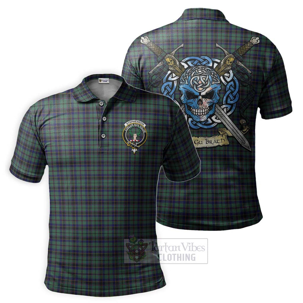 Stephenson (Stevenson) Tartan Polo Shirt with Family Crest Celtic Skull Style Kid - Tartan Vibes Clothing