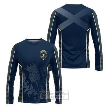 Tartan Vibes Clothing Stephenson (Stevenson) Tartan Long Sleeve T-Shirt with Family Crest and Scottish Thistle Vibes Sport Style