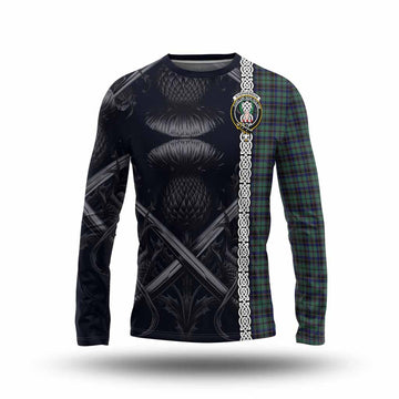 Stephenson (Stevenson) Tartan Long Sleeve T-Shirt with Family Crest Cross Sword Thistle Celtic Vibes Unisex - Tartan Vibes Clothing