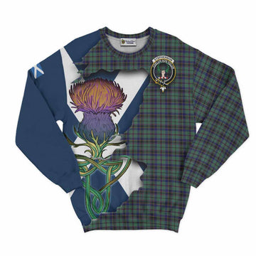 Tartan Vibes Clothing Stephenson (Stevenson) Tartan Family Crest Sweatshirt Scottish Thistle Celtic Inspired