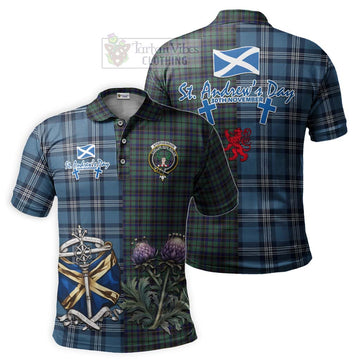 Stephenson (Stevenson) Tartan Polo Shirt Happy St. Andrew's Day Half Tartan Style Kid - Tartan Vibes Clothing