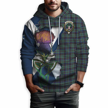 Tartan Vibes Clothing Stephenson (Stevenson) Tartan Family Crest Hoodie Scottish Thistle Celtic Inspired