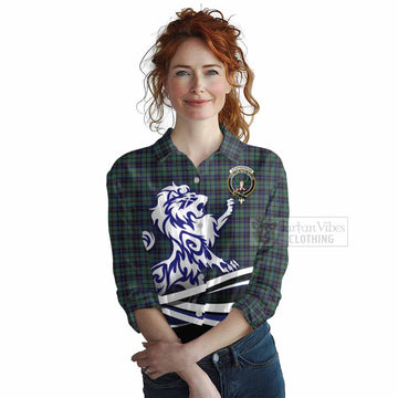 Stephenson (Stevenson) Tartan Women's Casual Shirt with Alba Gu Brath Regal Lion Emblem Female - Tartan Vibes Clothing