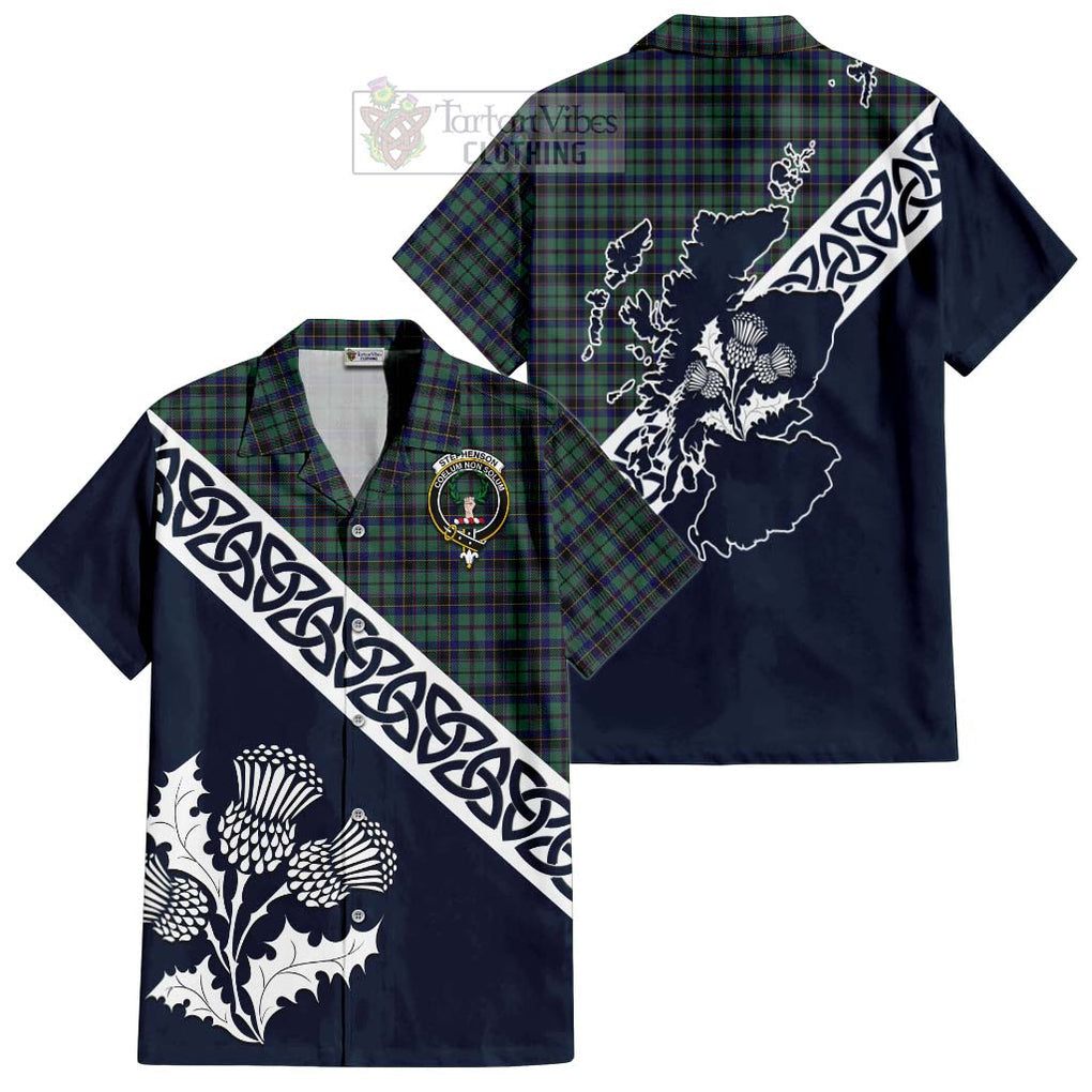 Stephenson (Stevenson) Tartan Hawaiian Shirt Featuring Thistle and Scotland Map Kid - Tartan Vibes Clothing