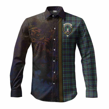 Stephenson (Stevenson) Tartan Family Crest Long Sleeve Button Shirt Alba Gu Brath Be Brave Lion Ancient Style Men's Shirt S - Tartan Vibes Clothing