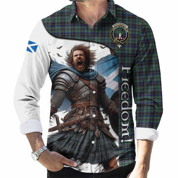 Stephenson (Stevenson) Crest Tartan Long Sleeve Button Shirt Inspired by the Freedom of Scottish Warrior Men's Shirt S - Tartan Vibes Clothing