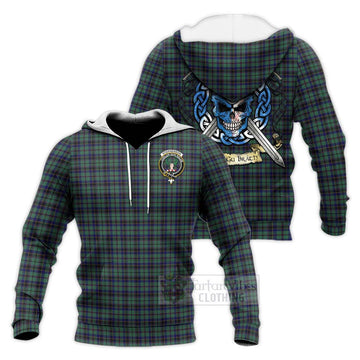 Stephenson (Stevenson) Tartan Knitted Hoodie with Family Crest Celtic Skull Style Unisex Knitted Pullover Hoodie - Tartan Vibes Clothing