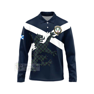 Stephenson (Stevenson) Tartan Lion Rampant Long Sleeve Polo Shirt Proudly Display Your Heritage with Alba Gu Brath and Clan Name Unisex - Tartan Vibes Clothing