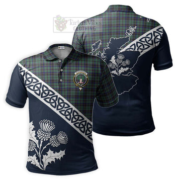 Stephenson (Stevenson) Tartan Polo Shirt Featuring Thistle and Scotland Map Kid - Tartanvibesclothing Store