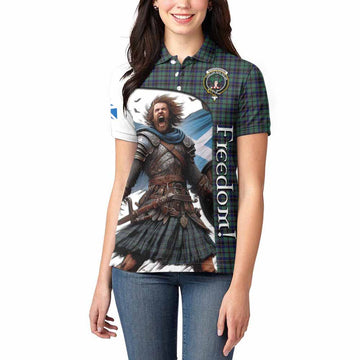 Stephenson (Stevenson) Crest Tartan Women's Polo Shirt Inspired by the Freedom of Scottish Warrior Women - Tartan Vibes Clothing