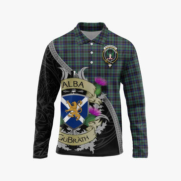 Stephenson (Stevenson) Tartan Family Crest Long Sleeve Polo Shirt Lion Rampant Royal Thistle Shield Celtic Inspired Unisex - Tartan Vibes Clothing