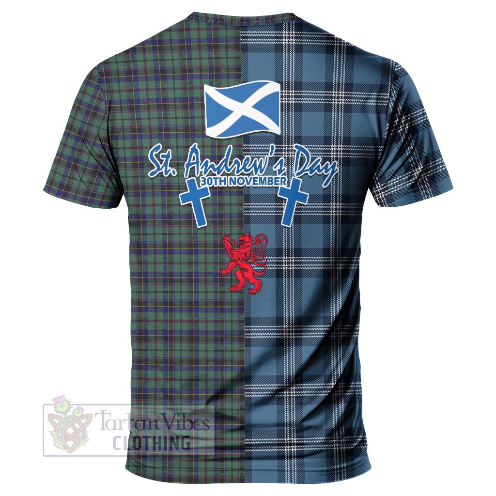 Stephenson (Stevenson) Tartan T-Shirt Happy St. Andrew's Day Half Tartan Style - Tartan Vibes Clothing