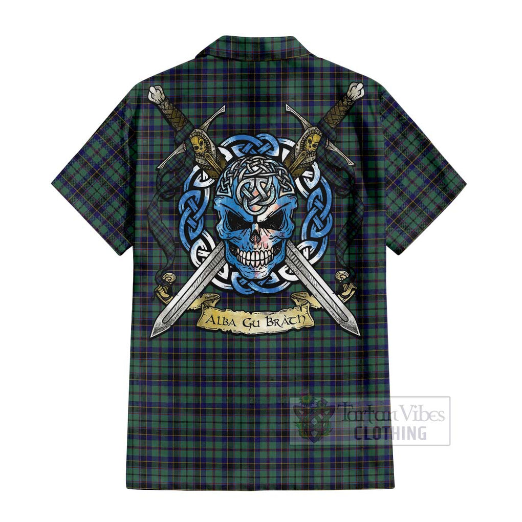 Stephenson (Stevenson) Tartan Hawaiian Shirt with Family Crest Celtic Skull Style - Tartan Vibes Clothing