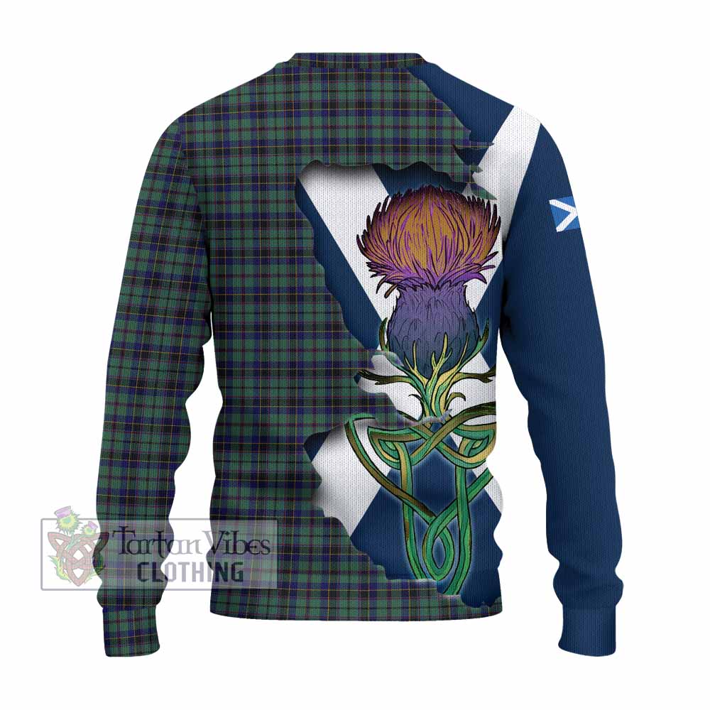Tartan Vibes Clothing Stephenson (Stevenson) Tartan Family Crest Knitted Sweater Scottish Thistle Celtic Inspired