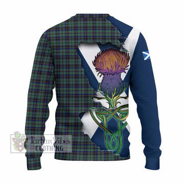 Tartan Vibes Clothing Stephenson (Stevenson) Tartan Family Crest Knitted Sweater Scottish Thistle Celtic Inspired