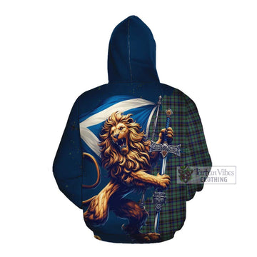 Stephenson (Stevenson) Tartan Family Crest Cotton Hoodie with Scottish Majestic Lion Pullover Hoodie - Tartan Vibes Clothing