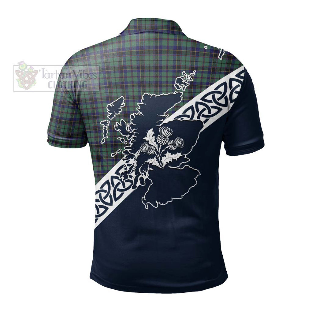 Stephenson (Stevenson) Tartan Polo Shirt Featuring Thistle and Scotland Map - Tartanvibesclothing Store