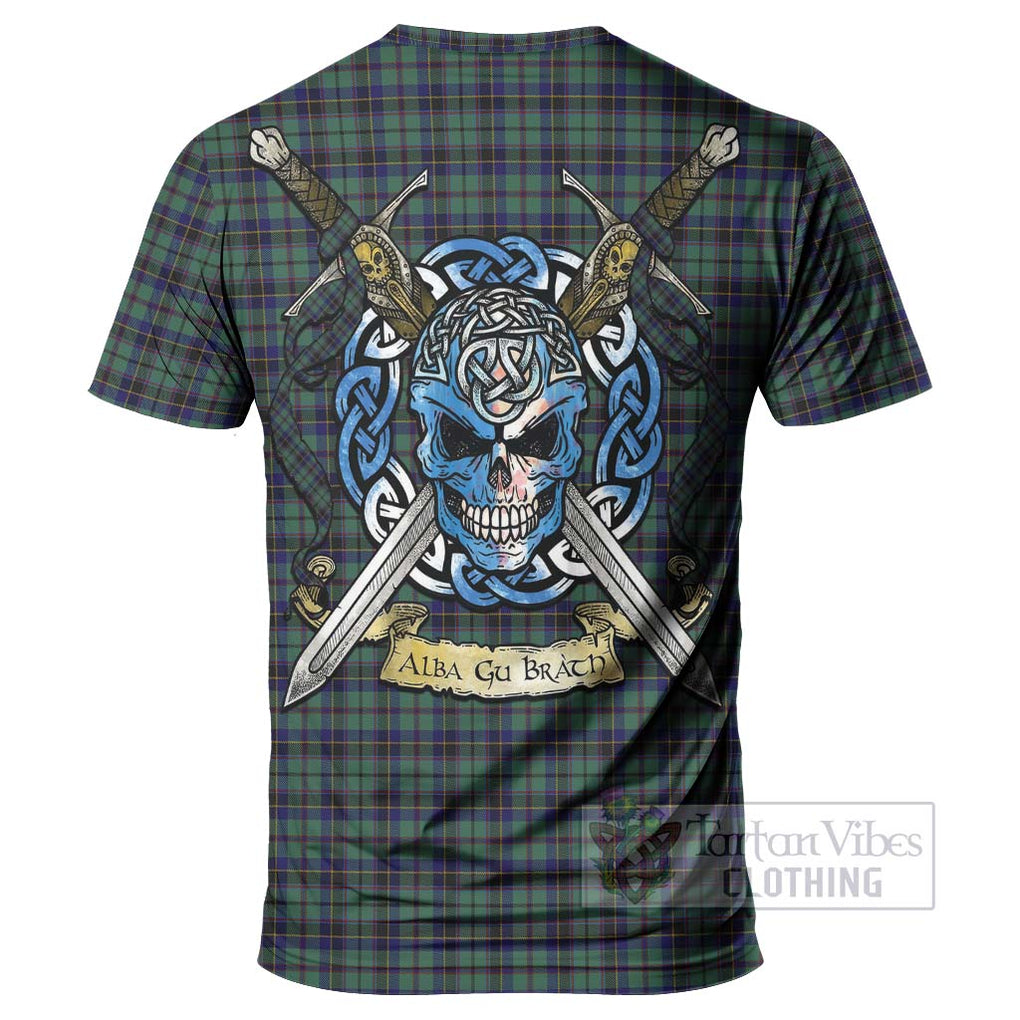 Stephenson (Stevenson) Tartan T-Shirt with Family Crest Celtic Skull Style - Tartan Vibes Clothing