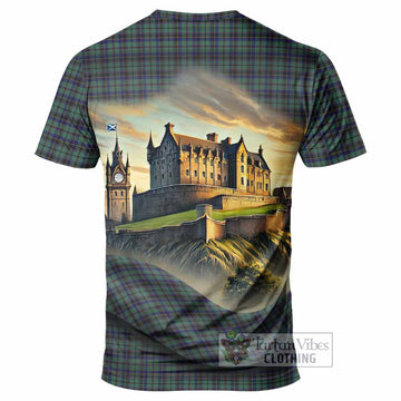 Stephenson (Stevenson) Tartan Family Crest T-Shirt with Scottish Ancient Castle Style - Tartan Vibes Clothing