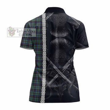 Stephenson (Stevenson) Tartan Women's Polo Shirt with Family Crest Cross Sword Thistle Celtic Vibes - Tartan Vibes Clothing