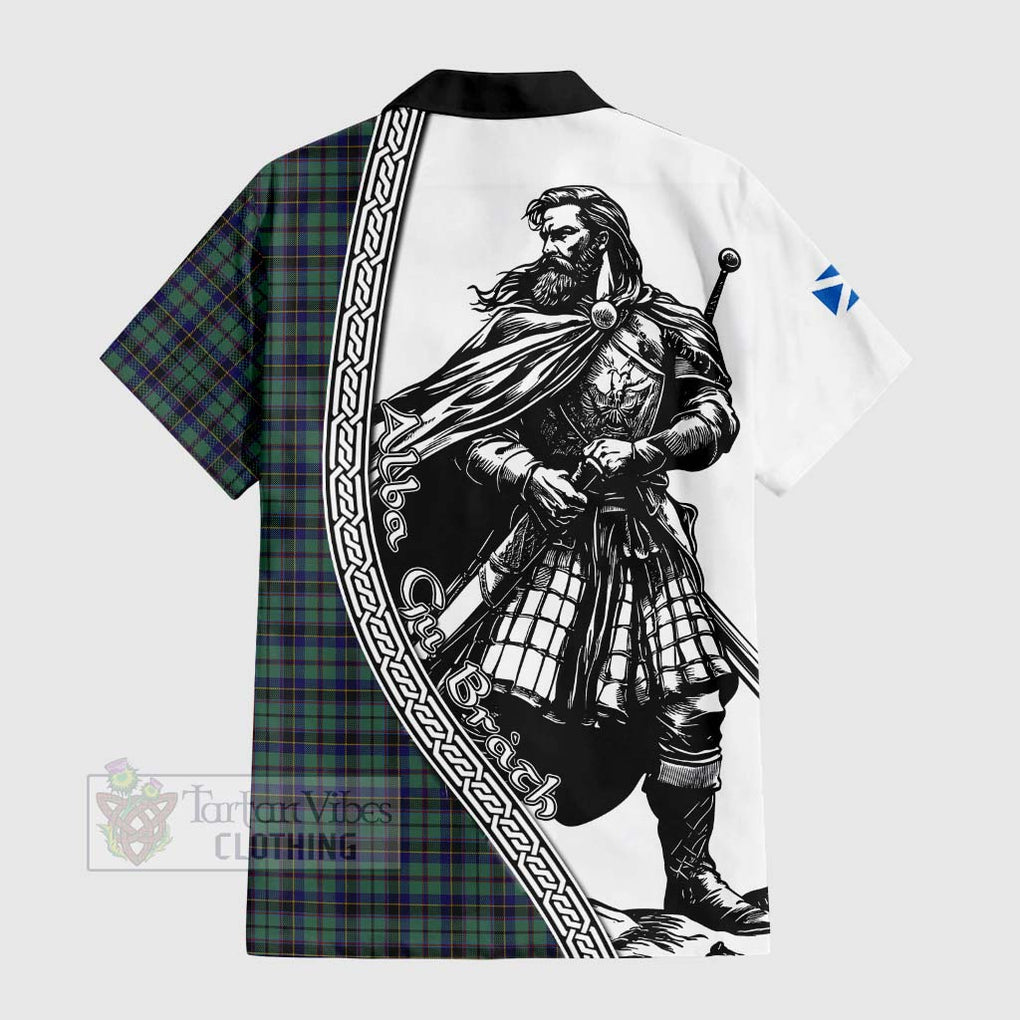 Stephenson (Stevenson) Tartan Clan Crest Hawaiian Shirt with Highlander Warrior Celtic Style - Tartan Vibes Clothing