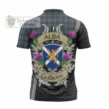 Stephenson (Stevenson) Tartan Family Crest Zipper Polo Shirt Lion Rampant Royal Thistle Shield Celtic Inspired - Tartan Vibes Clothing