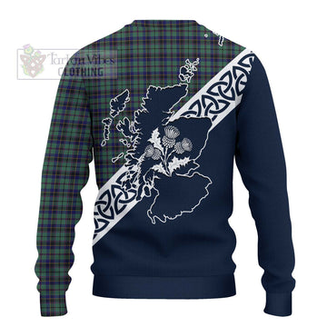 Stephenson (Stevenson) Tartan Ugly Sweater Featuring Thistle and Scotland Map - Tartan Vibes Clothing