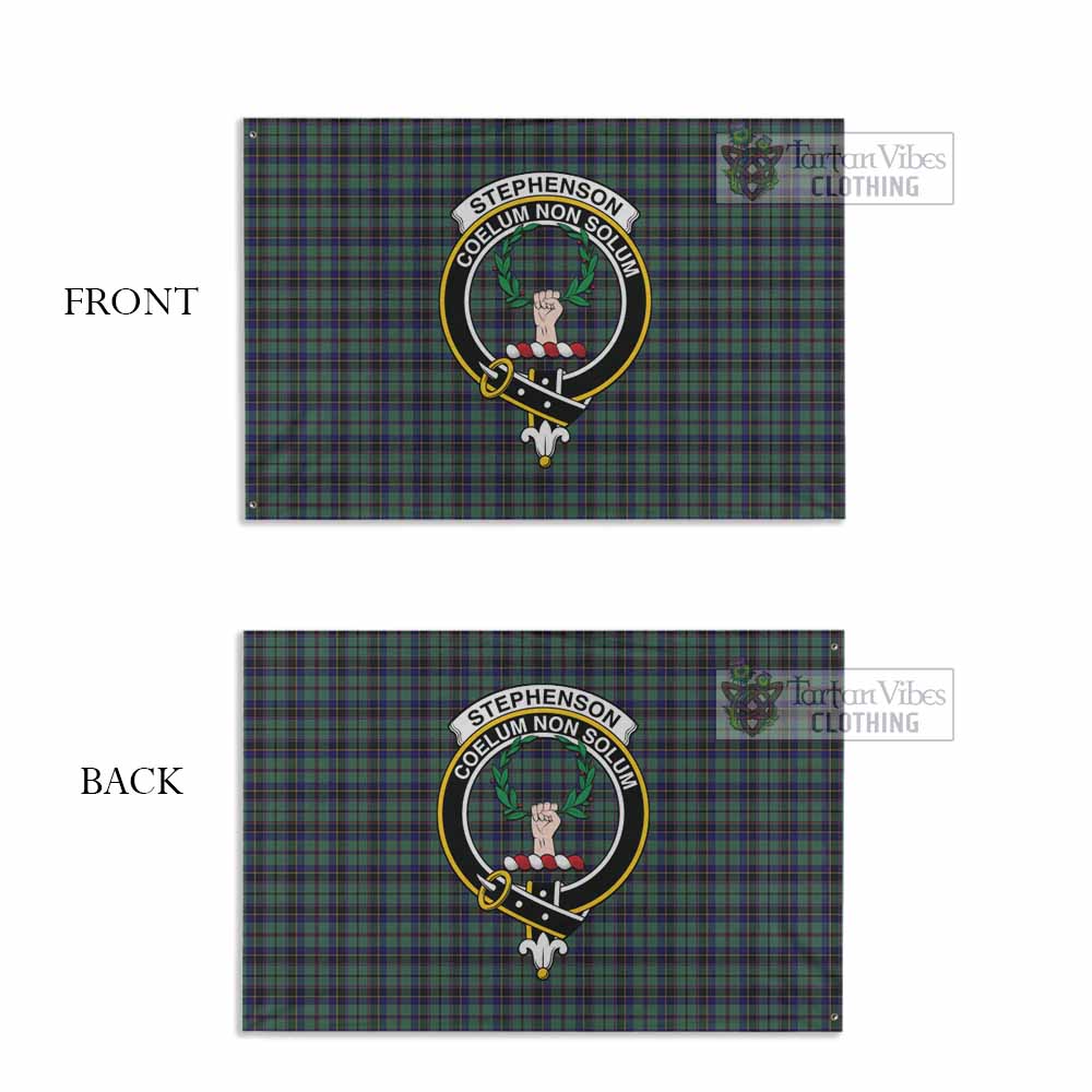 Tartan Vibes Clothing Stephenson (Stevenson) Tartan House Flag with Family Crest