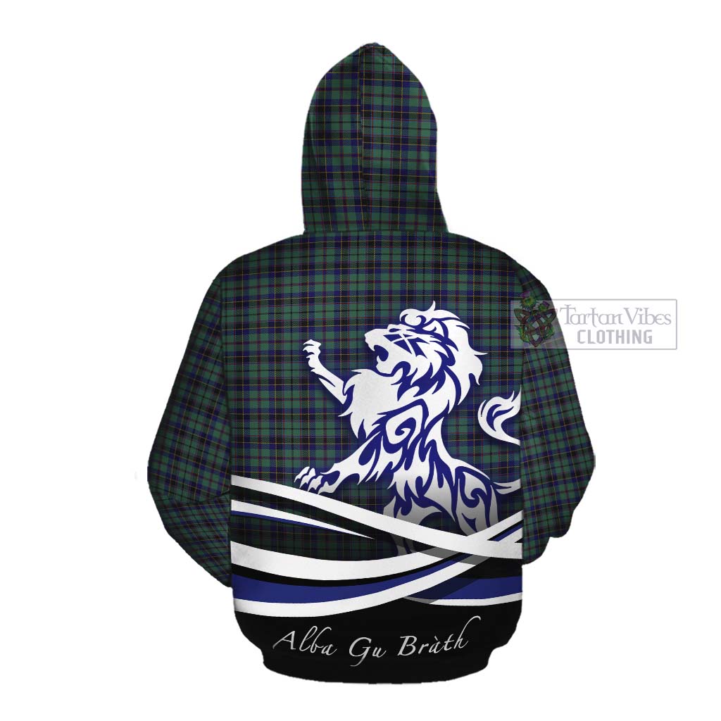 Stephenson (Stevenson) Tartan Cotton Hoodie with Alba Gu Brath Regal Lion Emblem Pullover Hoodie - Tartan Vibes Clothing