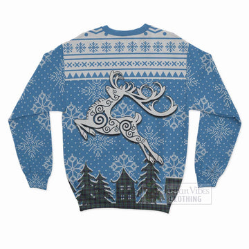 Stephenson (Stevenson) Clan Christmas Sweatshirt Celtic Reindeer Style - Tartan Vibes Clothing