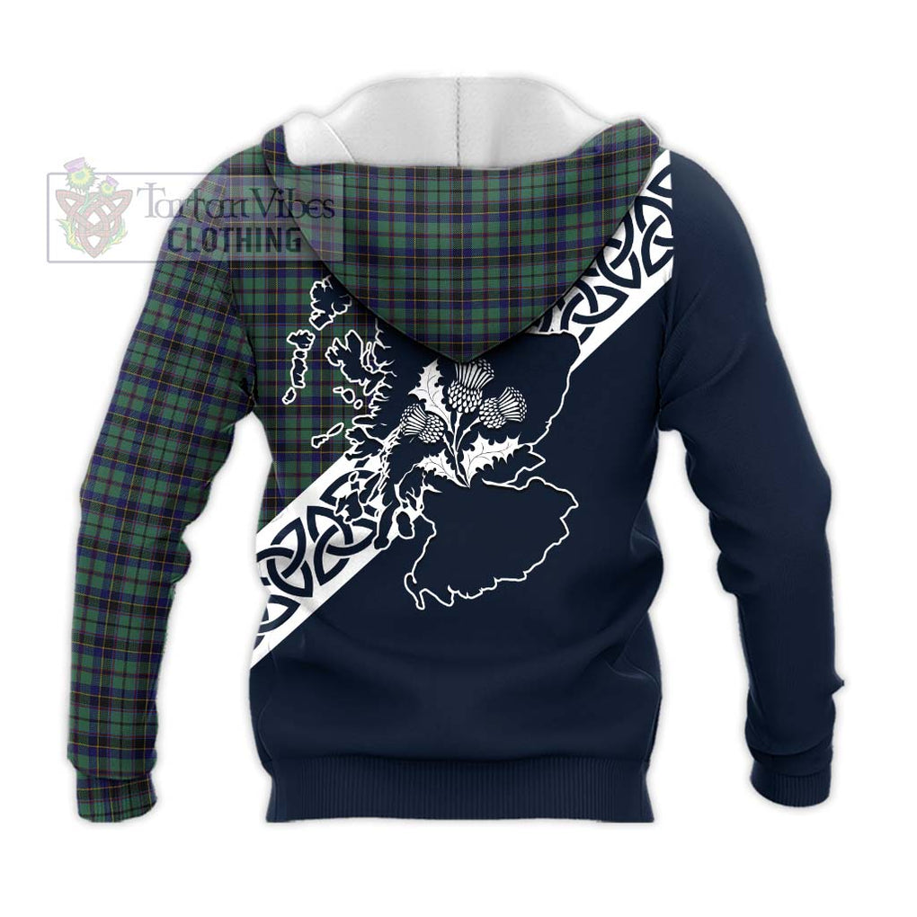 Stephenson (Stevenson) Tartan Knitted Hoodie Featuring Thistle and Scotland Map - Tartan Vibes Clothing